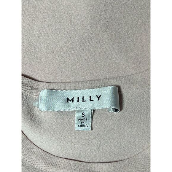 Milly Pink Cold Shoulder Long Ruffled Sleeve Sweater Size Small - Picture 5 of 5